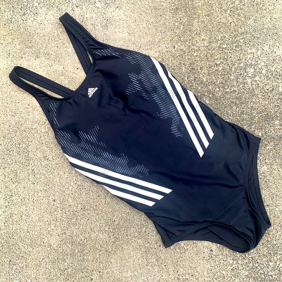 NWT ADIDAS Women's Athletic 3 stripe Swimsuit 18